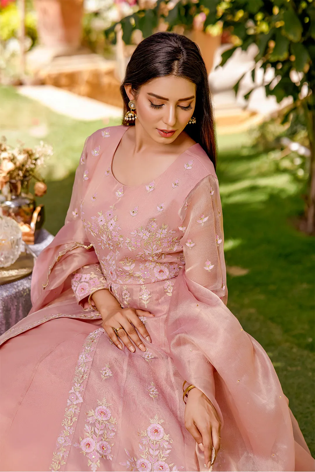 Elegant Front Open Maxi Dress with Intricate Embroidery | Eid Collection