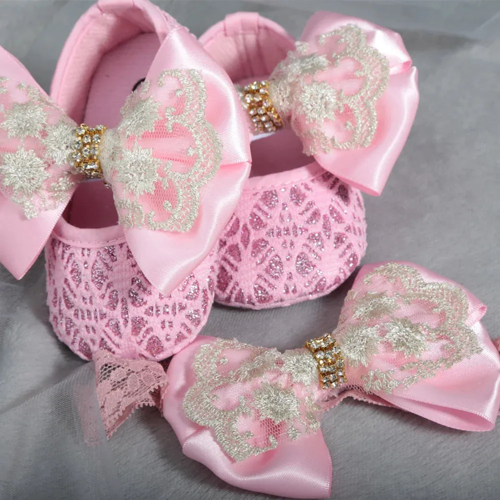 Embroidered Princess Slippers for Baby Girls