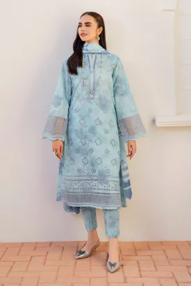 EMBROIDERED PRINTED LAWN UF-640