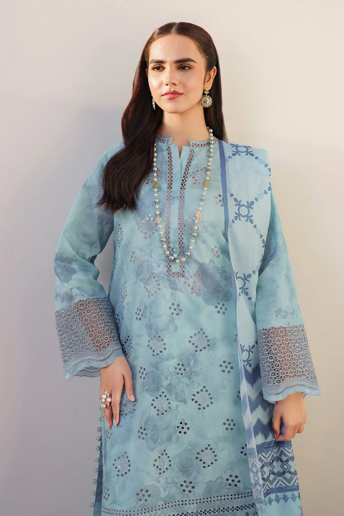 EMBROIDERED PRINTED LAWN UF-640