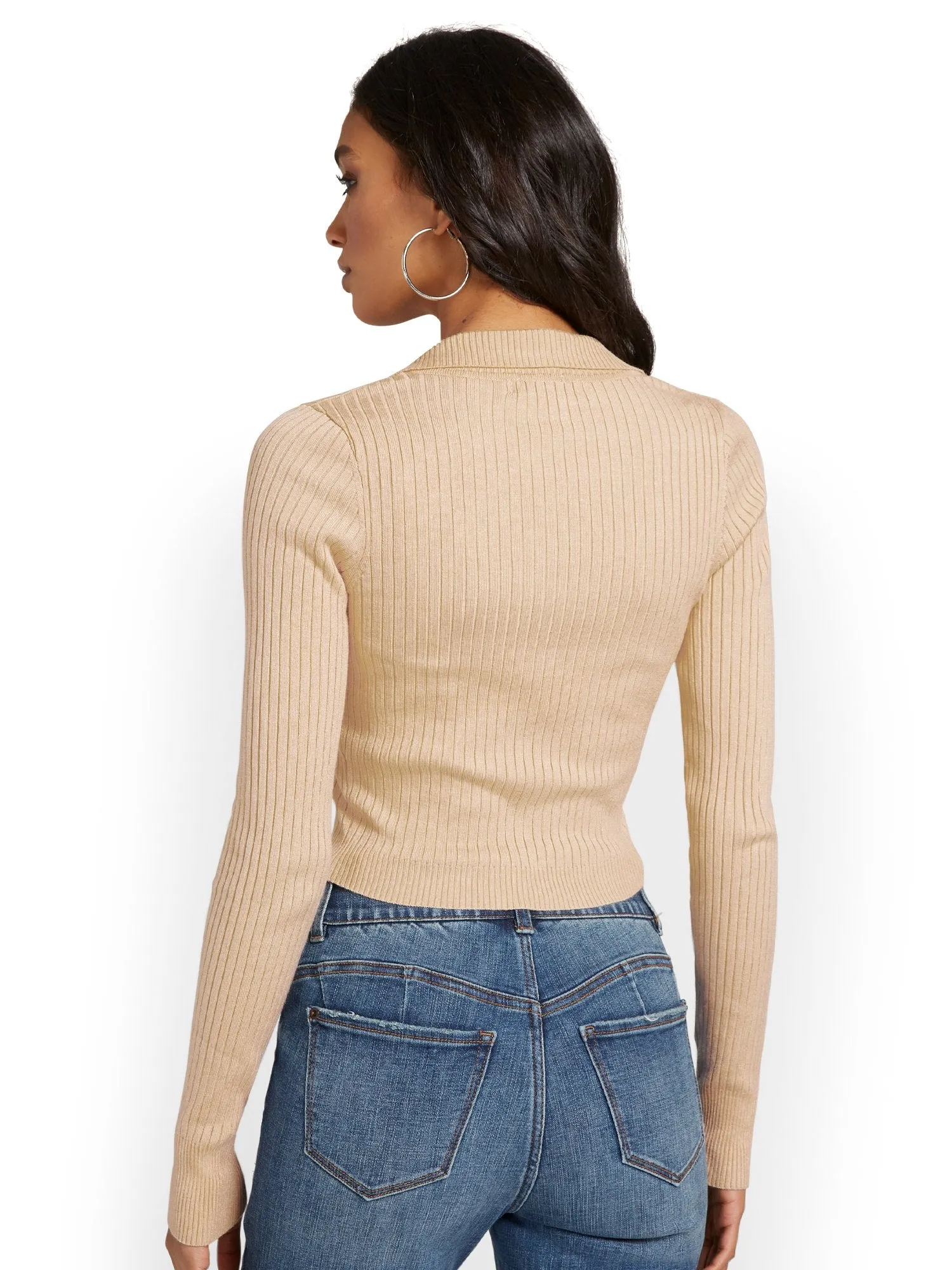 Emory Park Long-Sleeve Rib-Knit Polo - Brands We Love