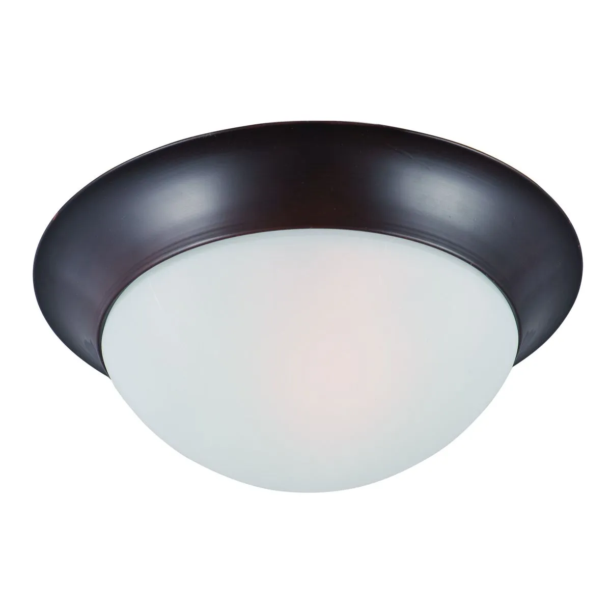 Essentials-585x 12 in. Flush Mount Light Bronze finish Frosted Glass