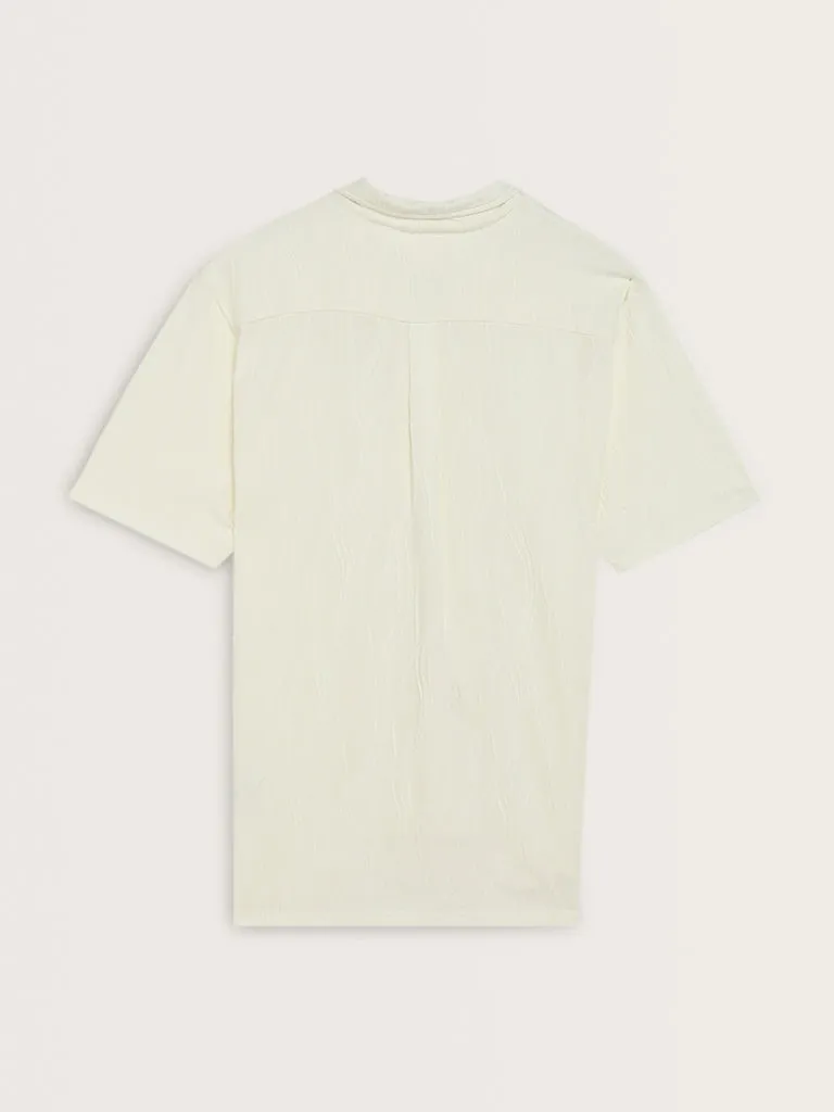 ETA Off-White Textured Relaxed Fit Shirt
