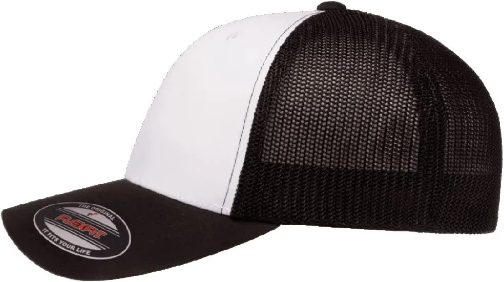 Flexfit 6511 Fitted Mid-Profile Stretchable Mesh Panels Trucker Cap | Bulk Pack Available
