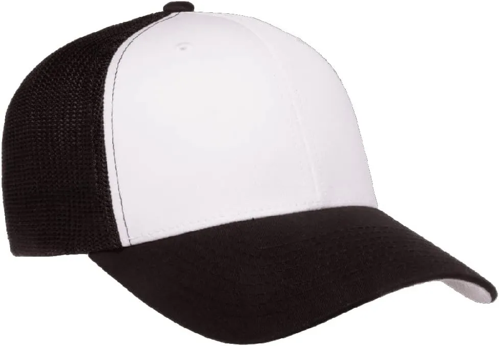 Flexfit 6511 Fitted Mid-Profile Stretchable Mesh Panels Trucker Cap | Bulk Pack Available