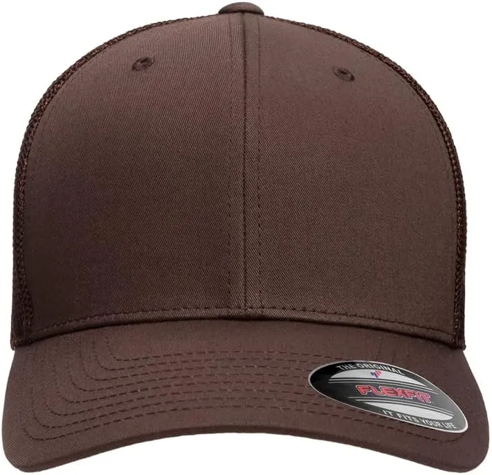 Flexfit 6511 Fitted Mid-Profile Stretchable Mesh Panels Trucker Cap | Bulk Pack Available