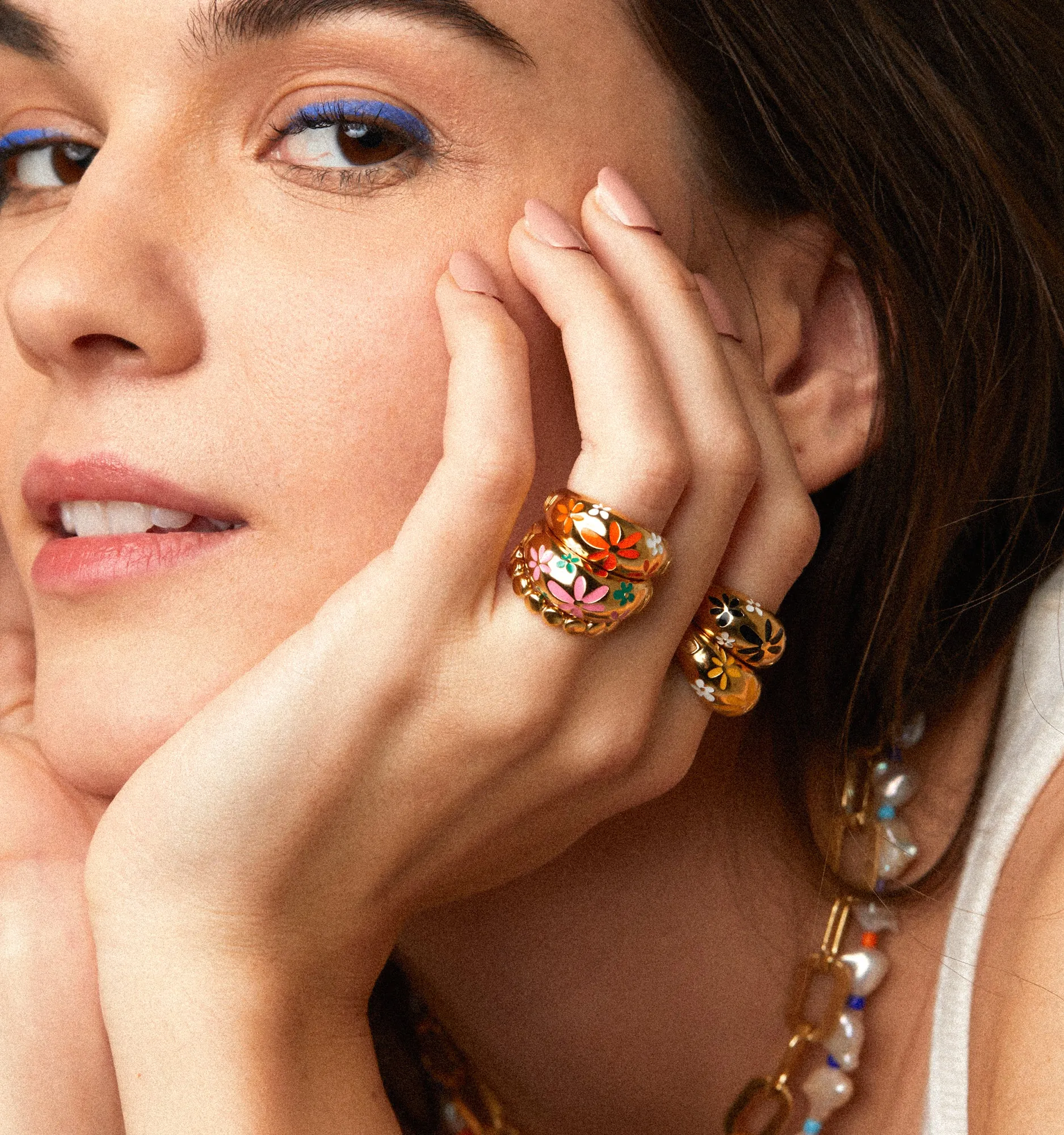 Flower Ring - Blue