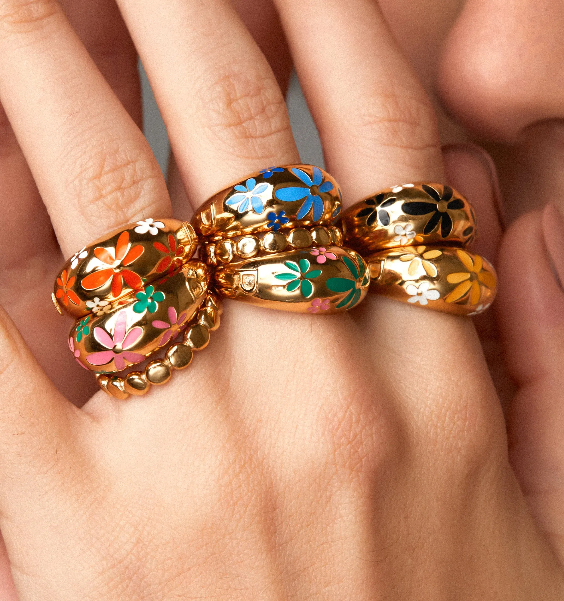 Flower Ring - Blue