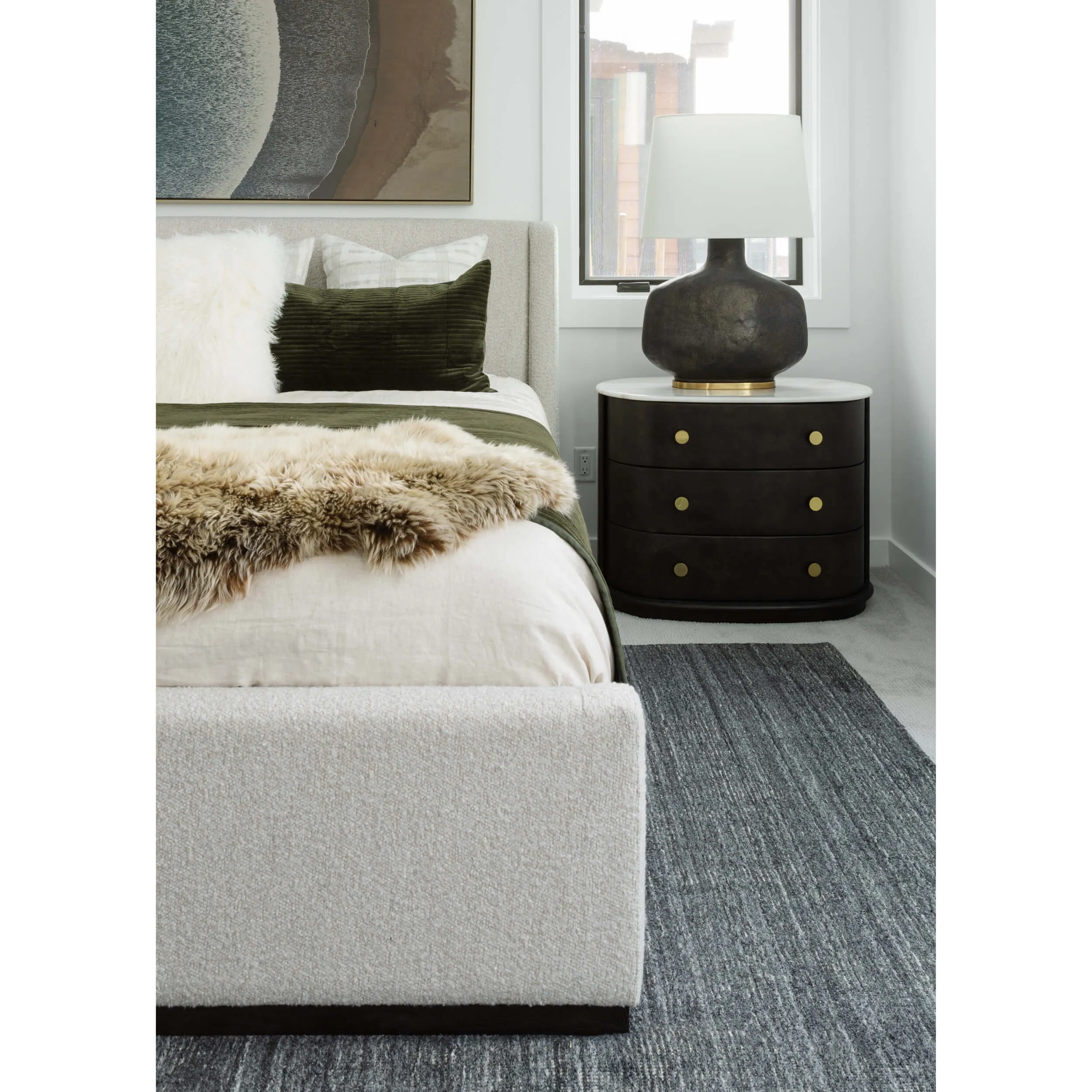 Greer 3 Drawer Nightstand, Chocolate Burl