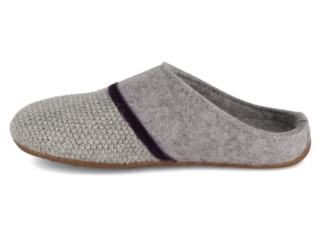 HAFLINGER Wool Slippers | Everest Edelweiß, Stone Gray