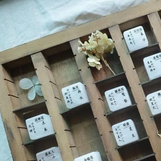 Hanen Studio Natural White Jade Rubber Stamp Set - 24 Solar Terms