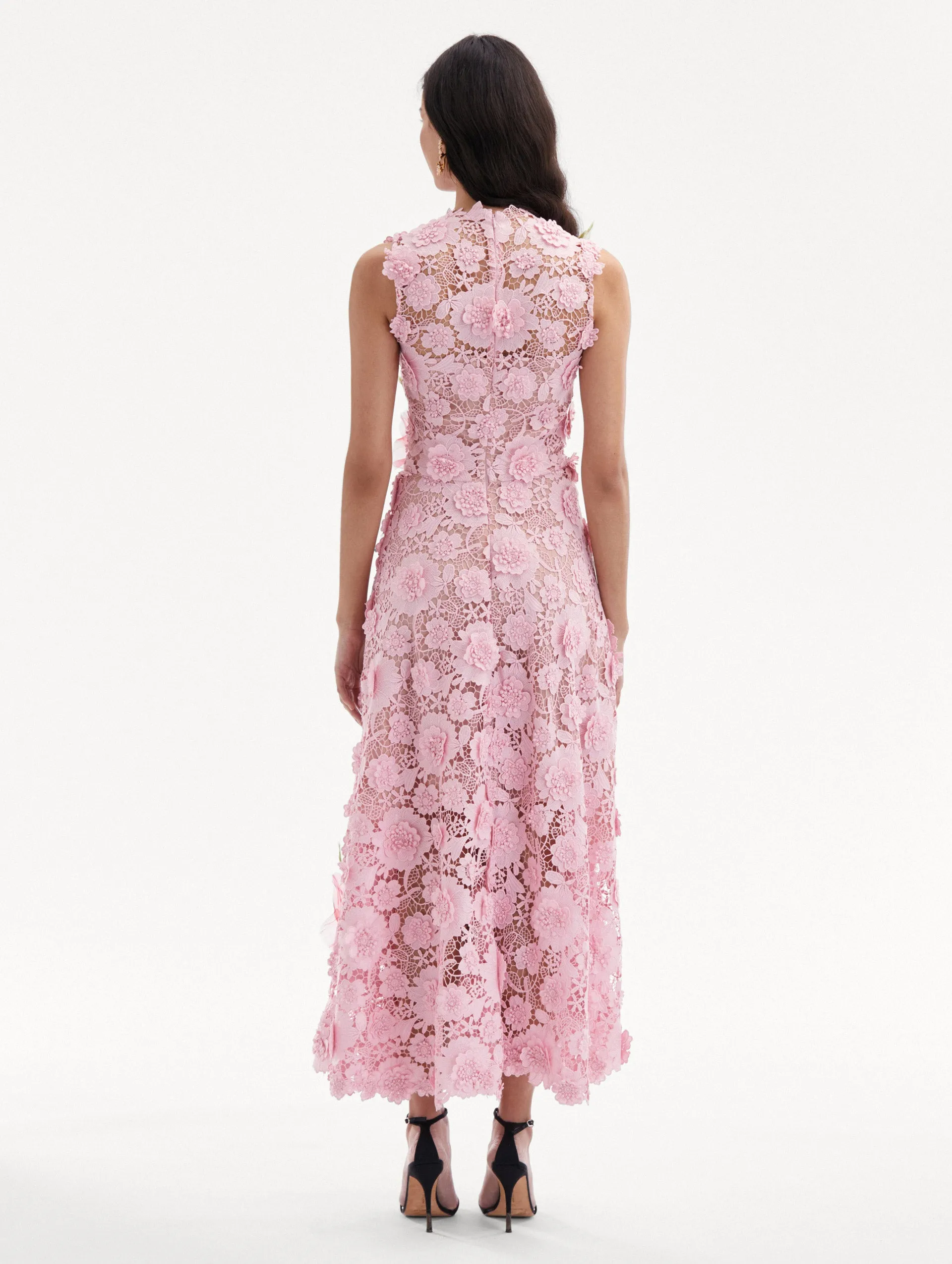 Hibiscus Embroidered Guipure Dress