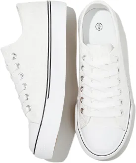 HYPOCRUTE Womens White Tennis Shoes Embroidered Flower Low Top Women Canvas Shoes Womens Fashion Sneakers