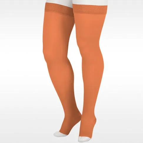 Juzo 2001 Soft Open Toe Thigh Highs w/Silicone Band Border - 20-30 mmHg