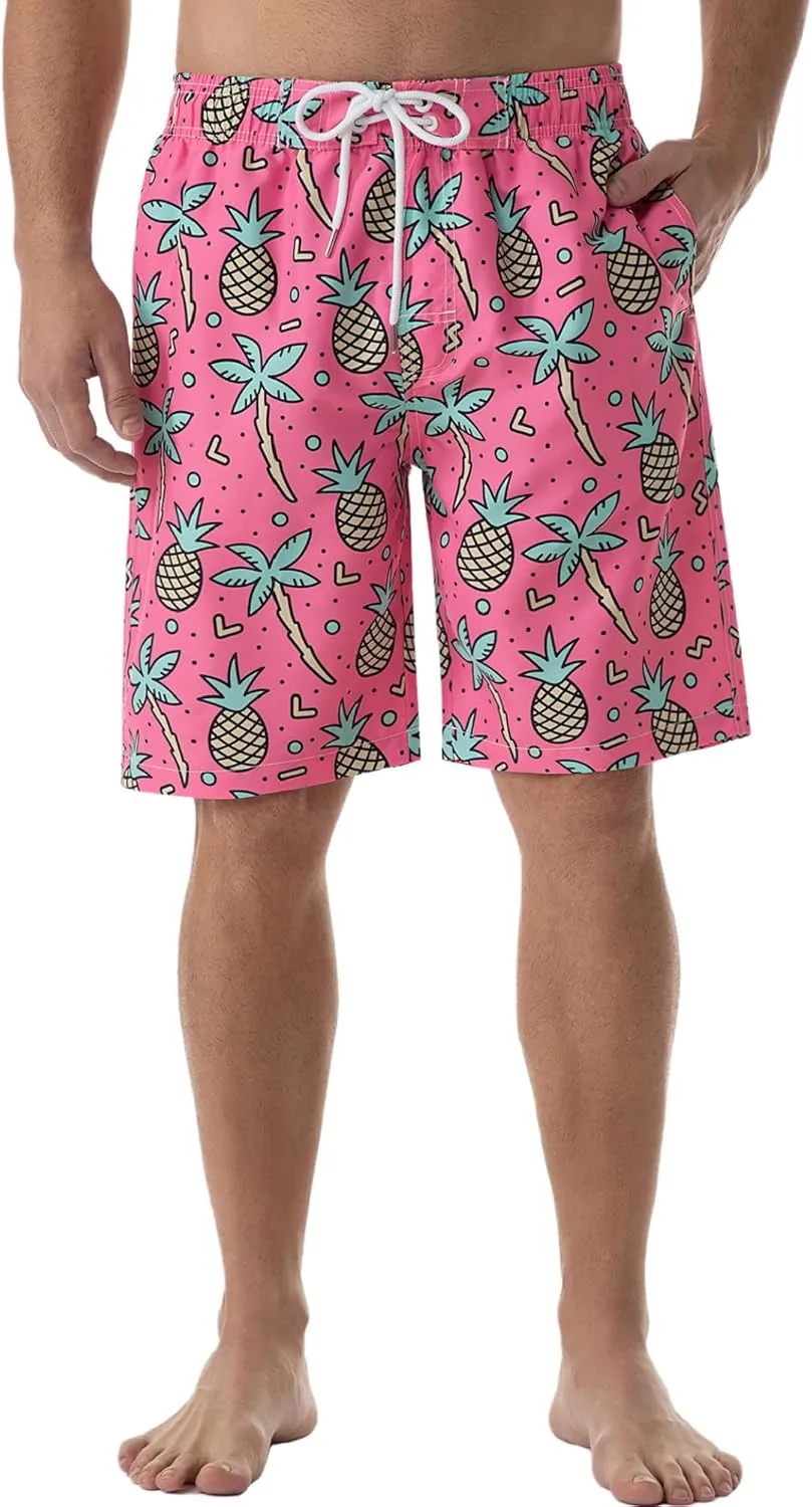 KAILUA SURF Mens Swim Trunks Long, Quick Dry Boardshorts, 9 Inches Inseam Bathing Suits with Mesh Lining