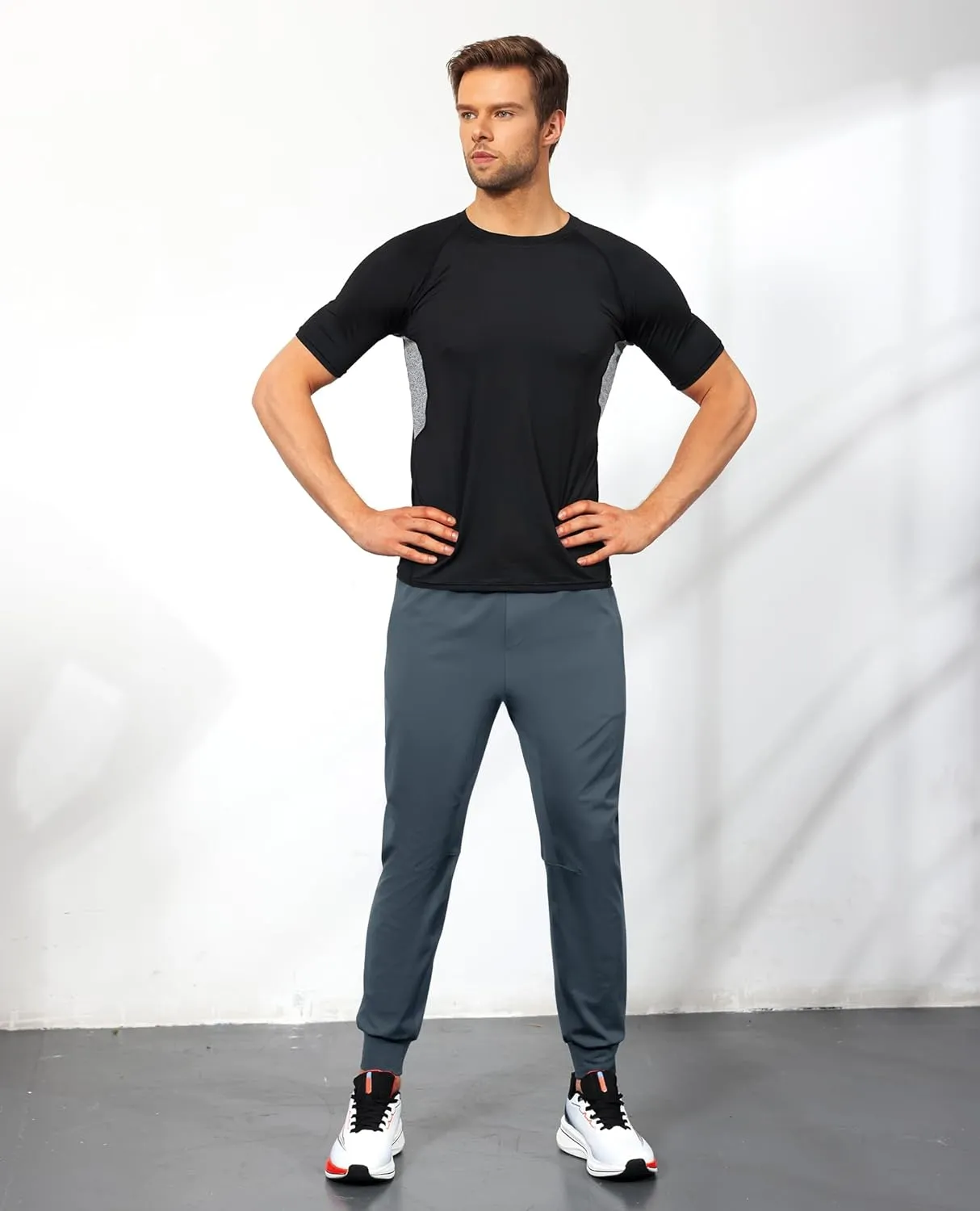 Mens Sweatpants Athletic Pants Workout Track Pants Traning Pants with Zipper Pockets Joggers for Men Gym, Running