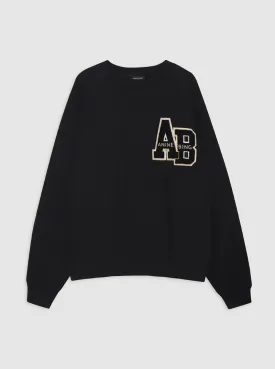 Miles Oversized Sweatshirt Letterman in Black