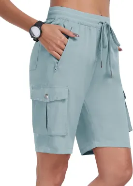 MoFiz Women's Cargo Shorts Quick Dry Athletic Shorts Lightweight Running Summer Hiking Shorts with Pockets