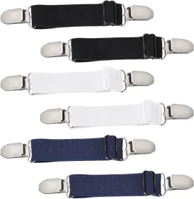 Mozeat Lens 6 Pcs Adjustable Hip Elastic Belt, Elastic Band for Sewing Pant Waist Tightener Pant Elastic Belt Clip Women Men Back Cinch for Jeans Pants Dresses