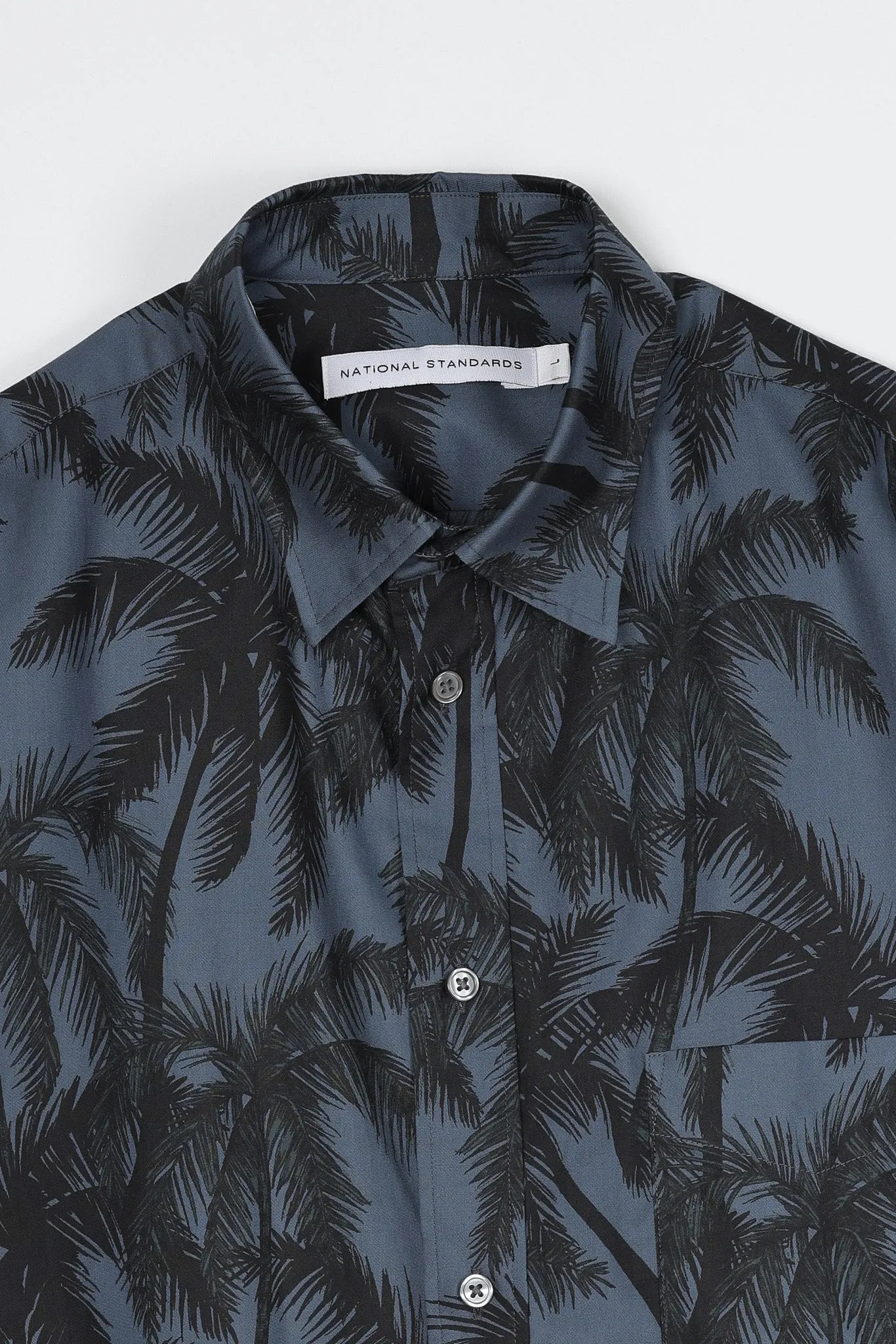 NS1191-63 Japanese Palm Trees Print in Navy