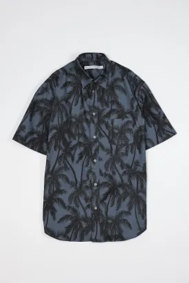 NS1191-63 Japanese Palm Trees Print in Navy