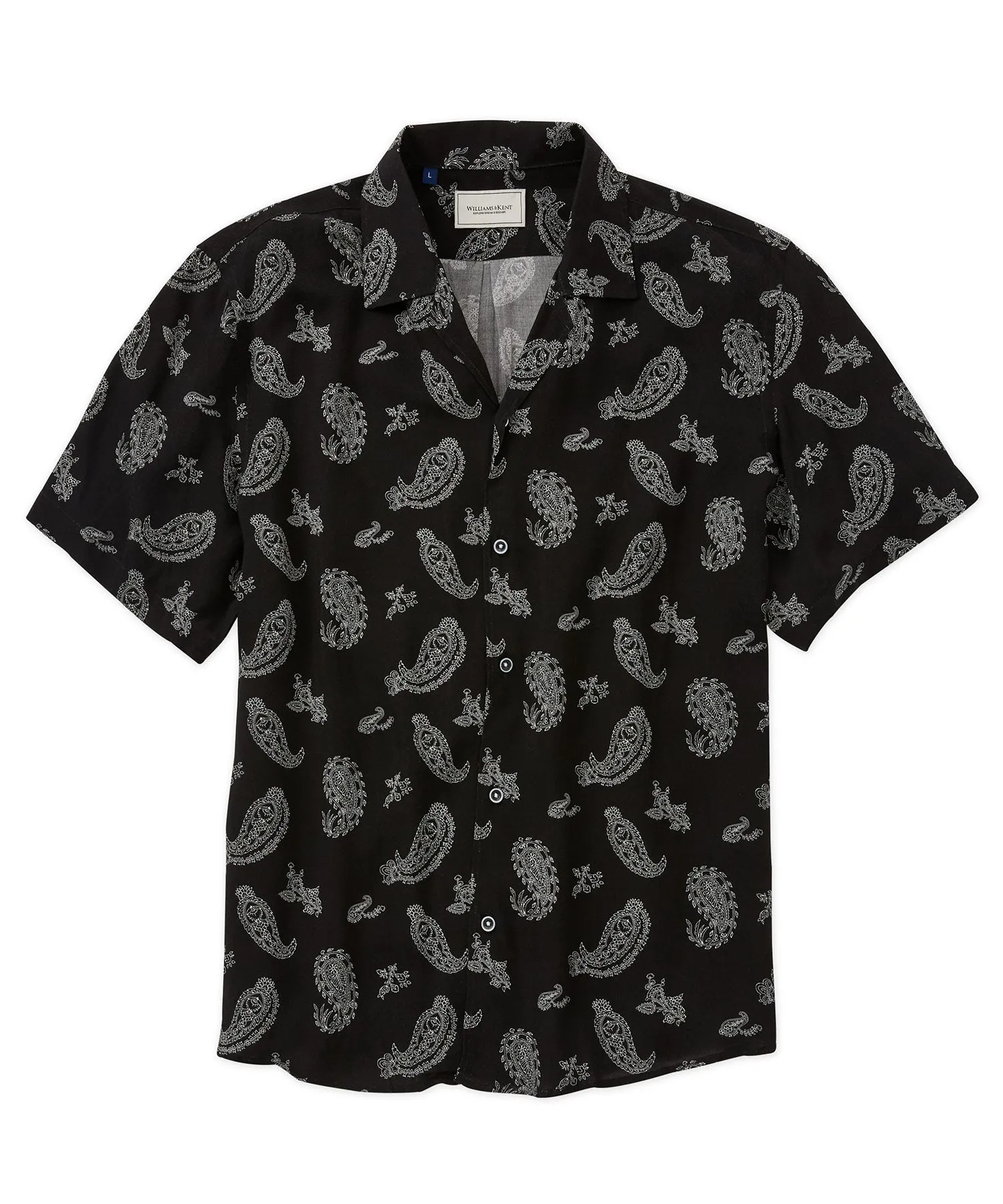 Paisley Outline Print Camp Shirt
