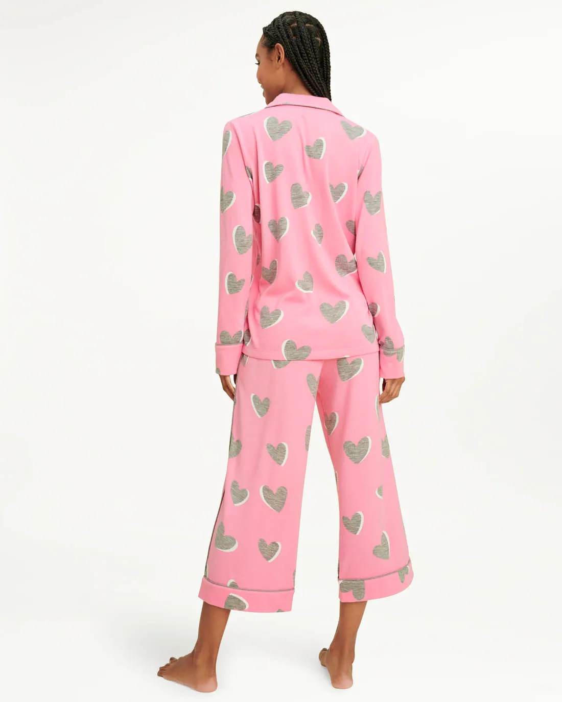 Pillow Soft Long Sleeve PJ Set in Aurora Hearts