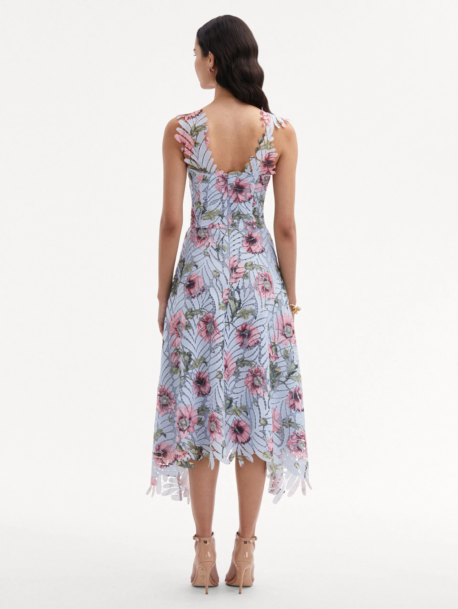 Poppy Printed Fern Guipure Dress
