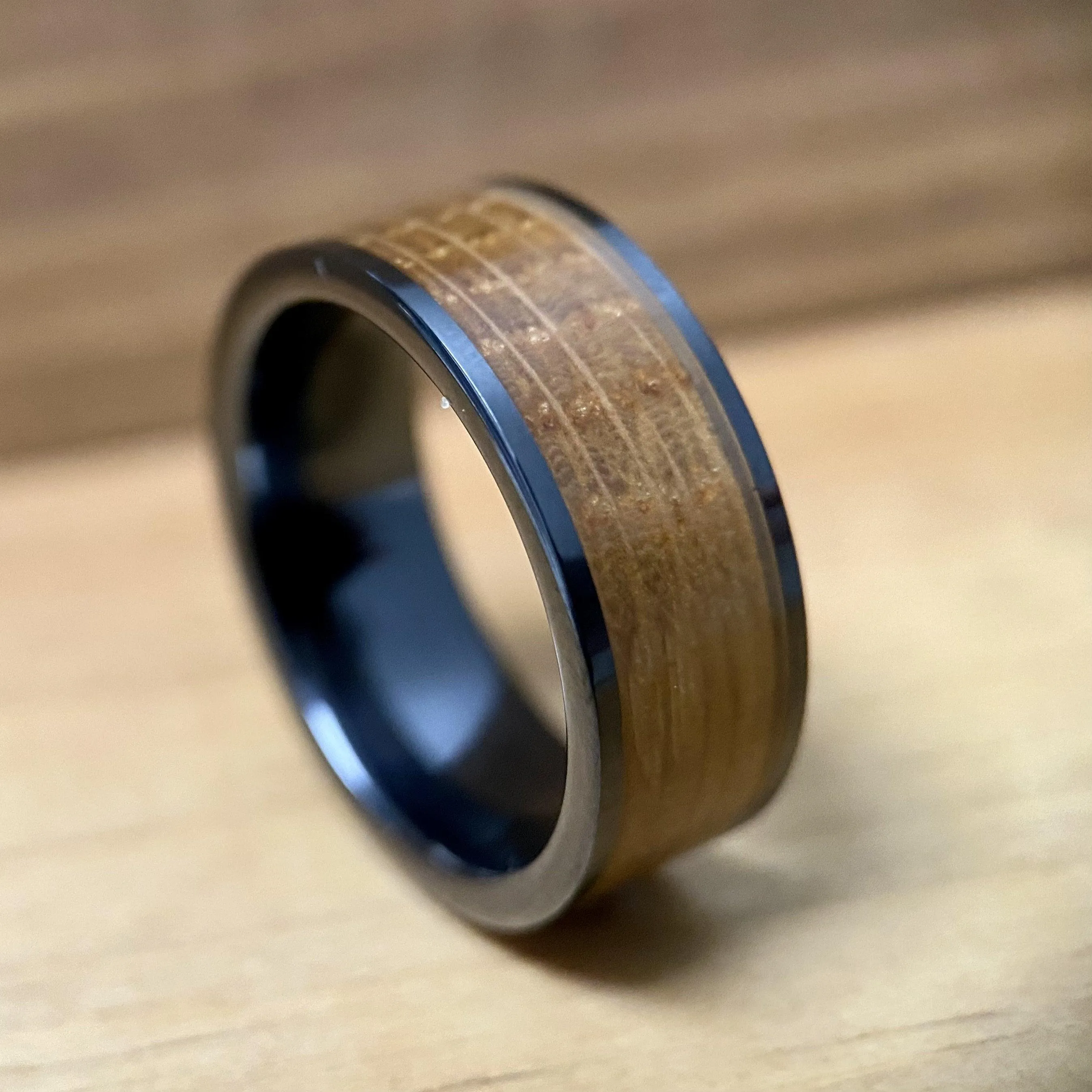 "The Lexington" Kentucky Straight Bourbon Whiskey Barrel Black Ceramic Ring