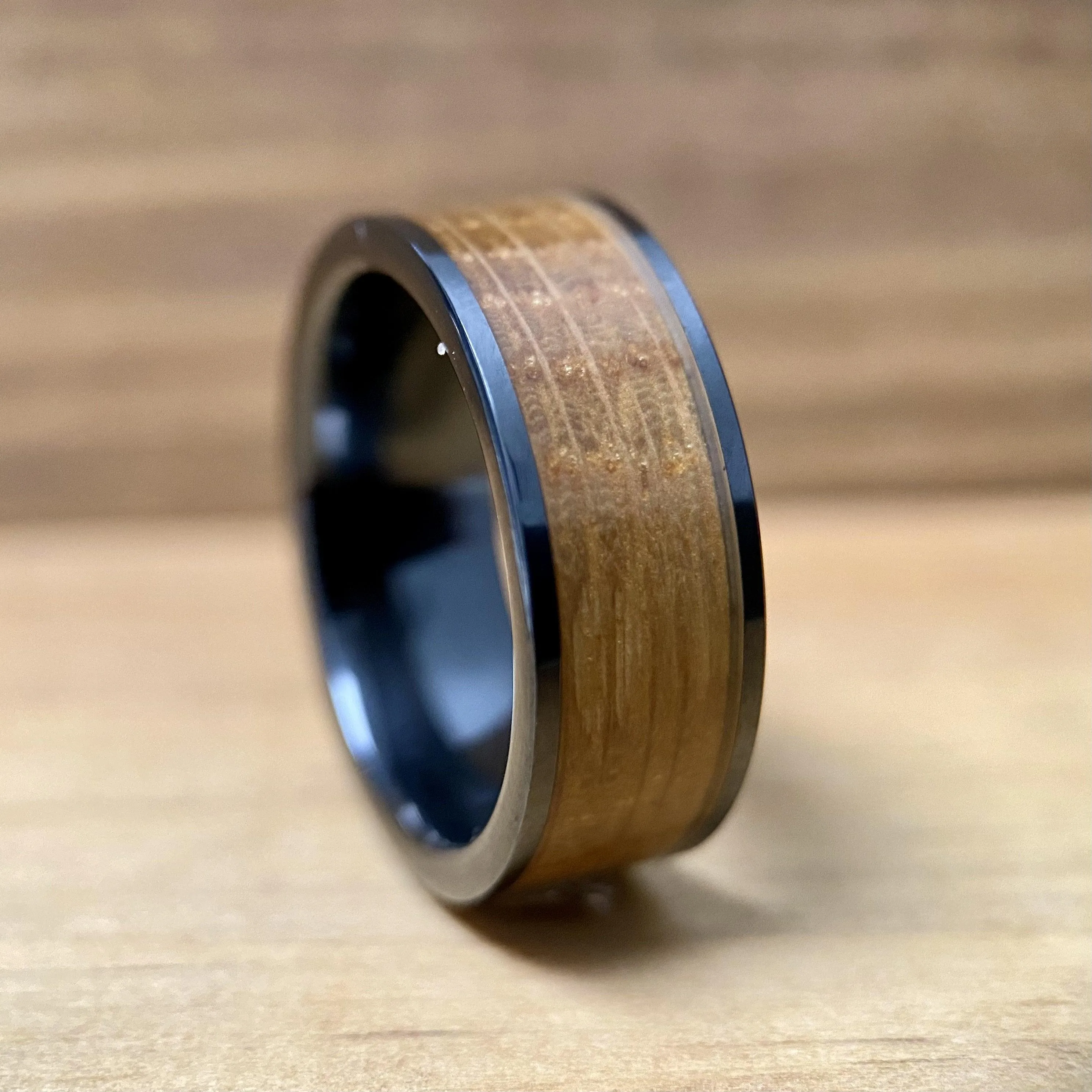 "The Lexington" Kentucky Straight Bourbon Whiskey Barrel Black Ceramic Ring