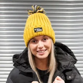 Rock2Recovery Adult Bobble Beanie Hat - Mustard