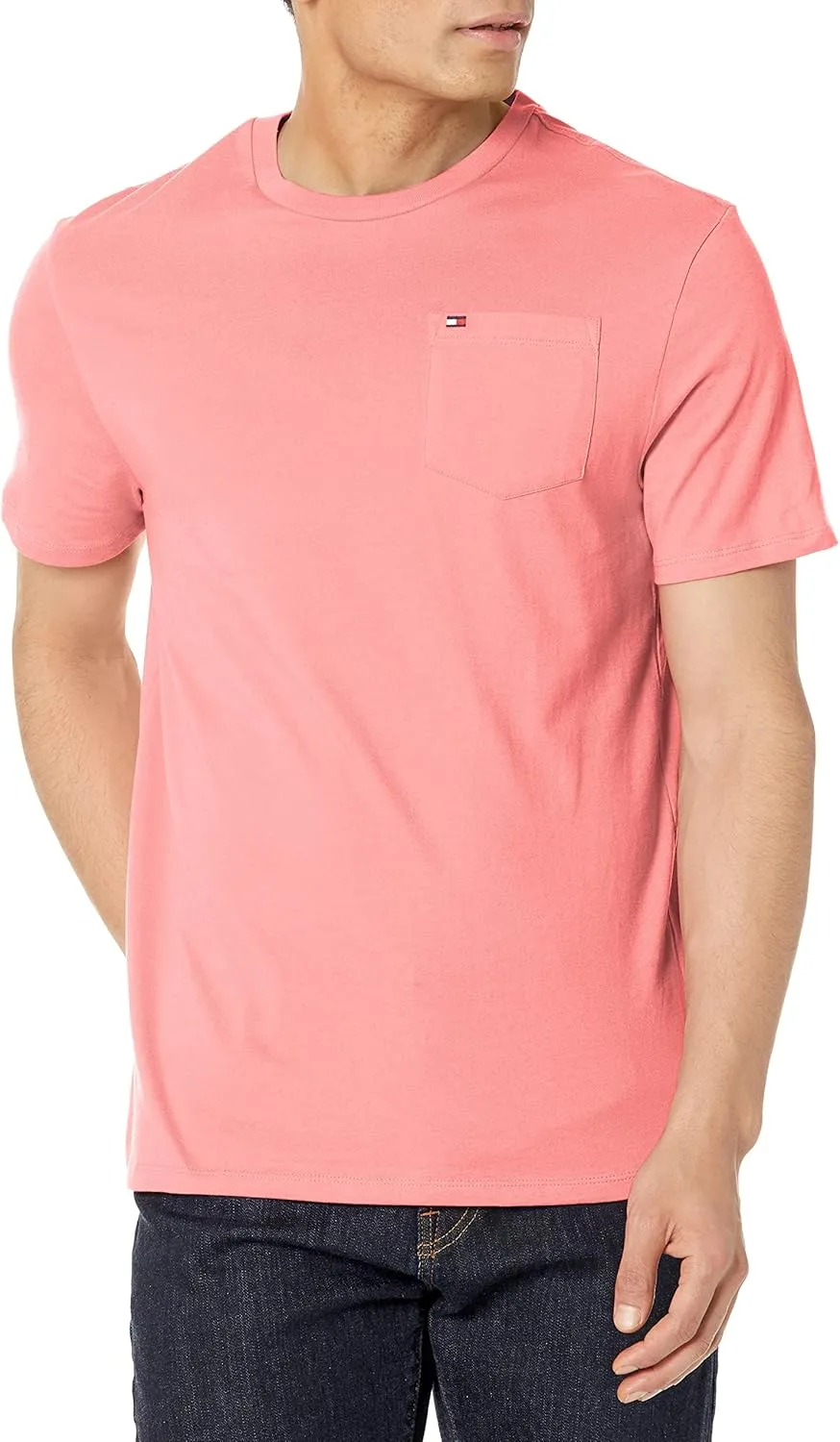 Tommy Hilfiger Men's Essential Short Sleeve Cotton Crewneck Pocket T-Shirt
