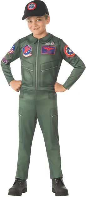 Top Gun Flight Suit & Hat Child Costume