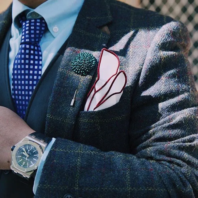 Tuxedo White Linen Pocket Square