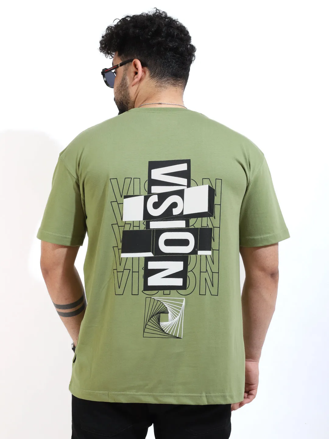 Vision Oversized Green T-Shirt