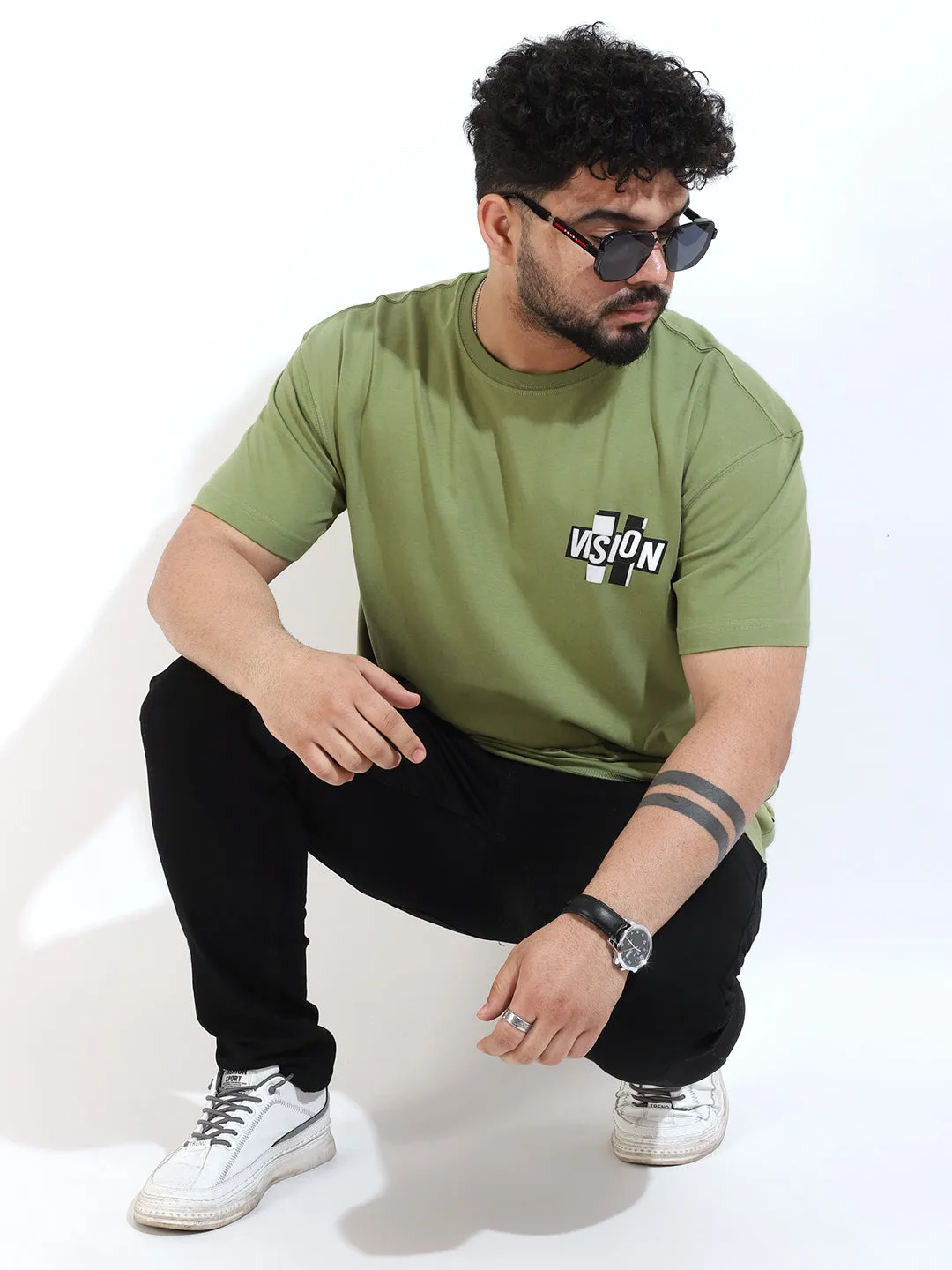 Vision Oversized Green T-Shirt