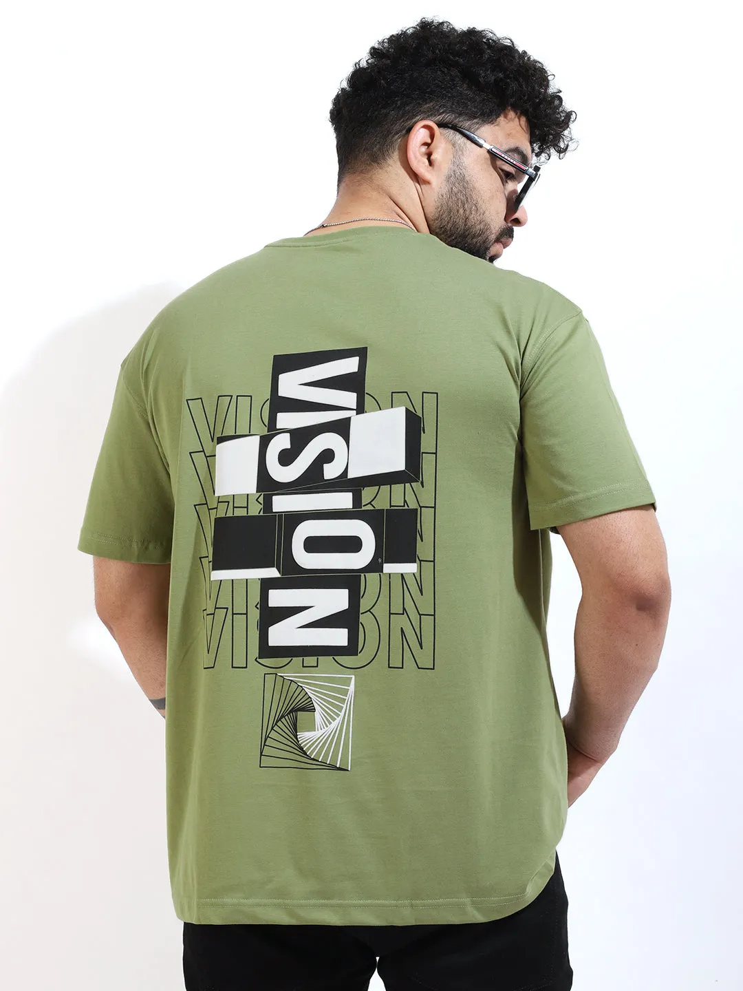 Vision Oversized Green T-Shirt