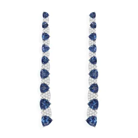 White & Blue Triangle Drop Earrings