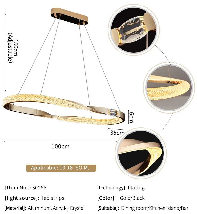 YLK Oval Creative design modern LED chandelier