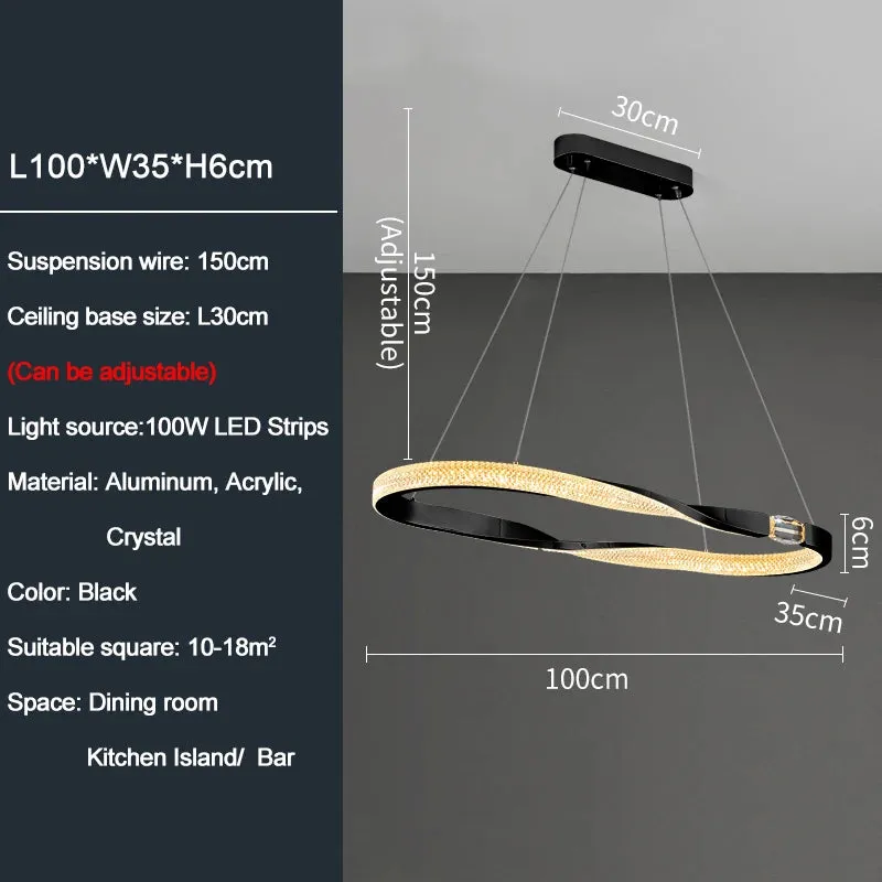 YLK Oval Creative design modern LED chandelier